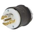 Hubbell Wiring Device-Kellems Locking Devices, Twist-Lock®, Industrial, Male Plug, 30A 3-Phase 347/600V AC, 4-Pole 5-Wire Grounding, L23-30P, Screw Terminal, Black and White HBL2831